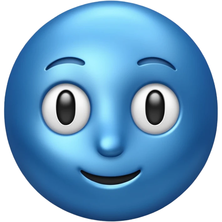 A blue 3D K emoji
