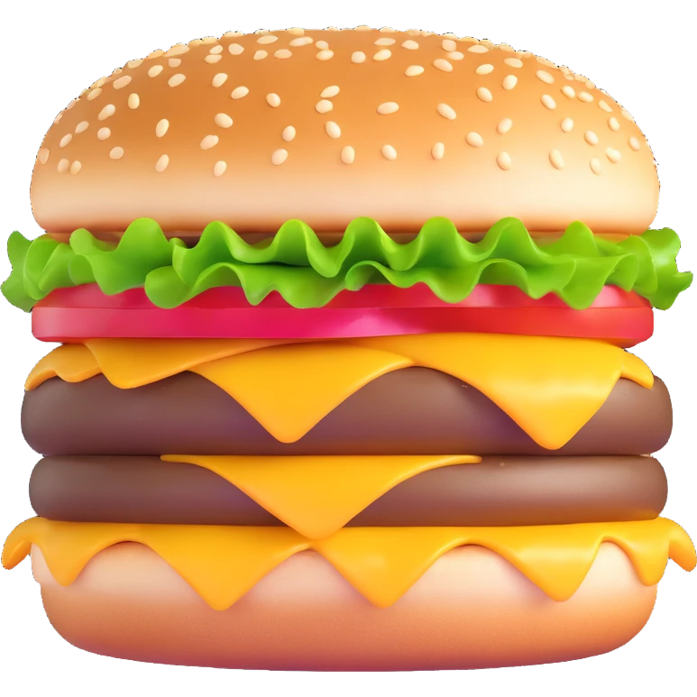 cheeseburger with extra gloss, vibrant toppings, and dramatic lighting emoji