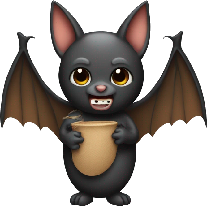 bat holding crafting toos emoji
