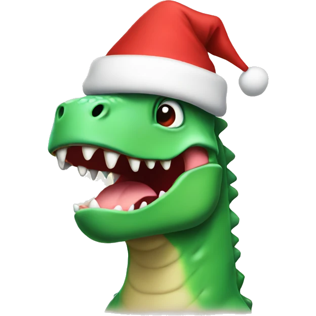 Dino with Christmas hat   emoji