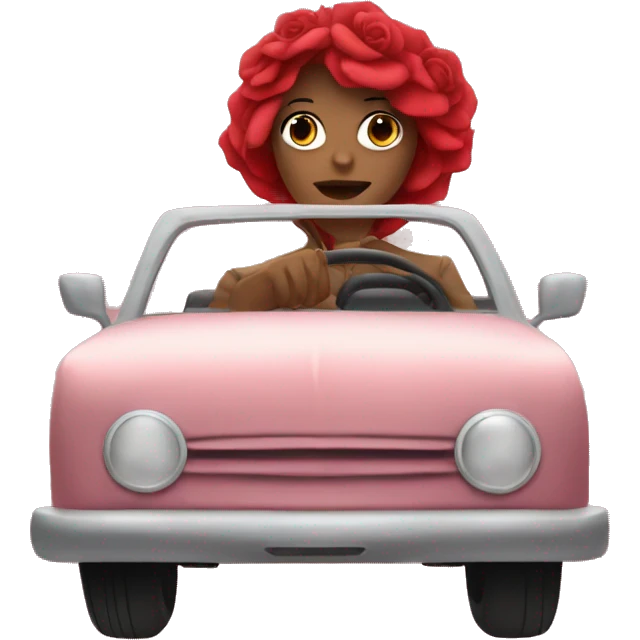 rose driving home fast human girl emoji