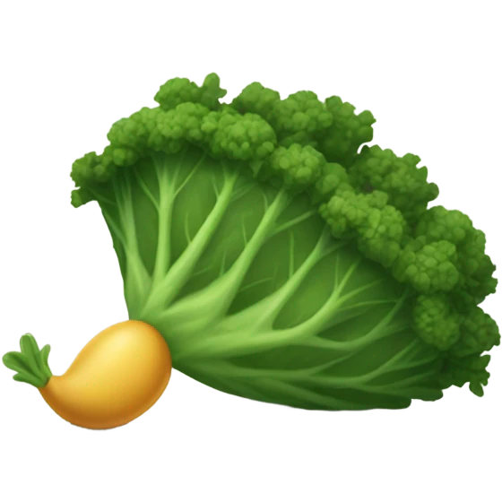 a grub being thrown by kale emoji