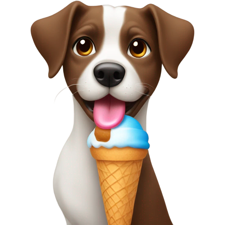 Dog eating ice cream ￼ emoji