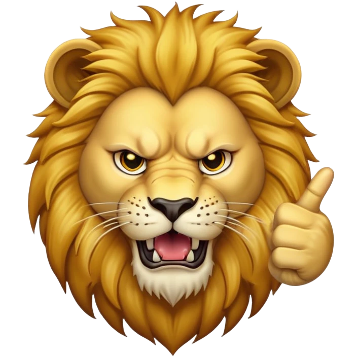 lion showing middle finger emoji