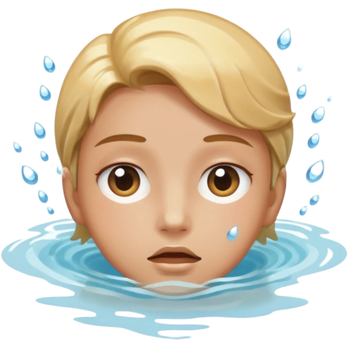 Tête qui se boit dans l’eau emoji