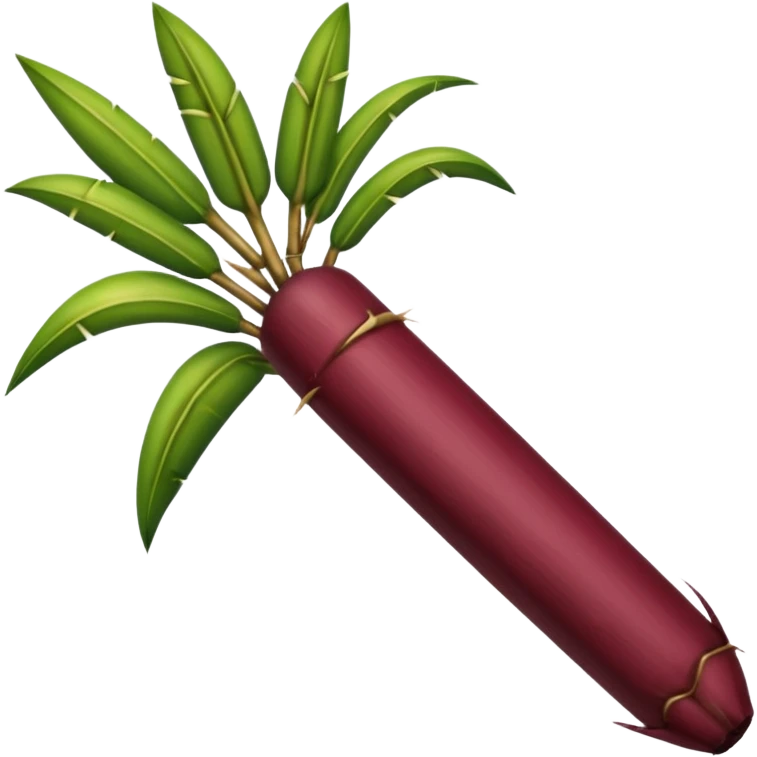 In sugarcane convert the green colour stem part into dark maroon colour emoji