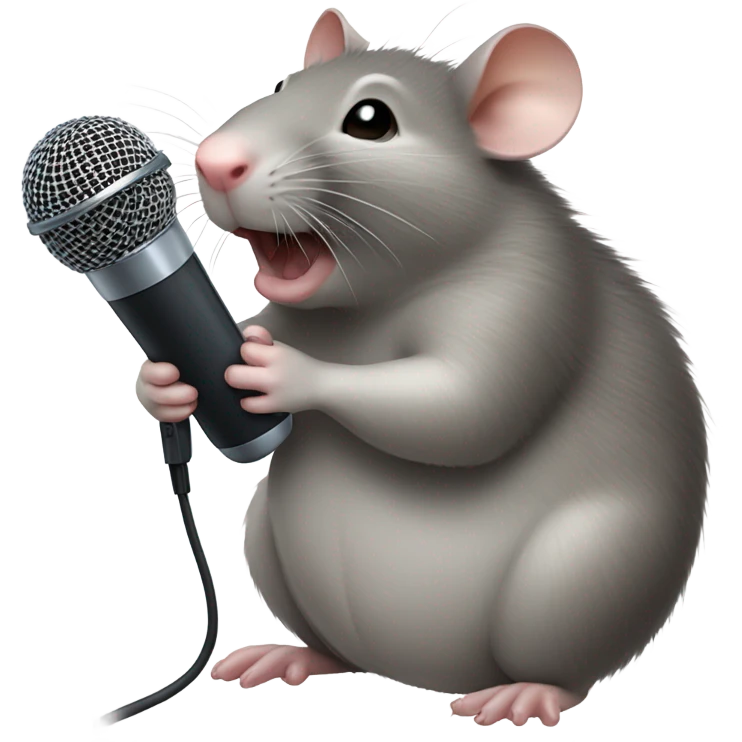 Stupid fat rat eating a microphone emoji