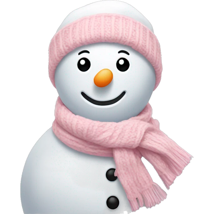 snowman with light pink scarf and light pink buttons emoji