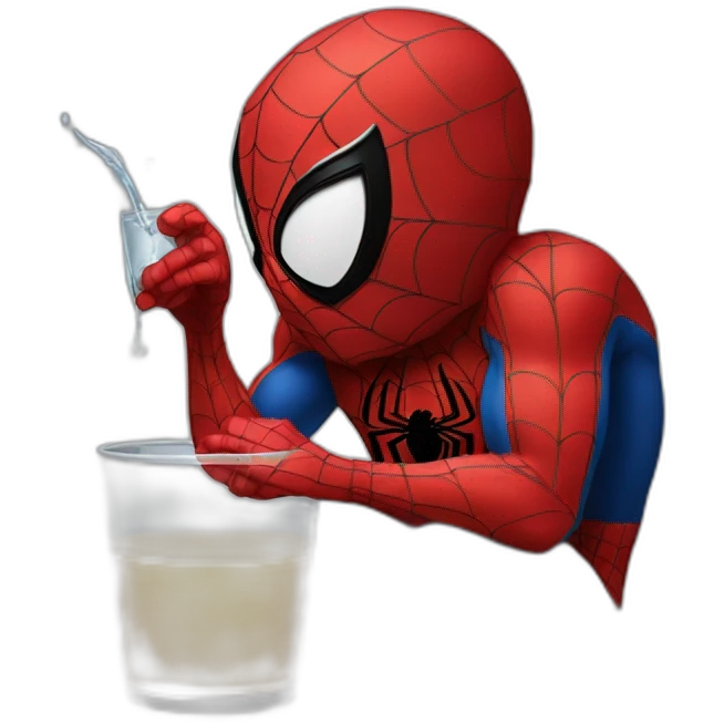 spideman drinking emoji