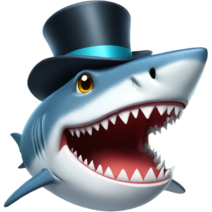 shark with tophat emoji