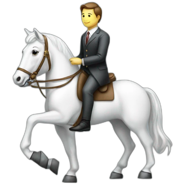 banker human android sitting on the white horse emoji