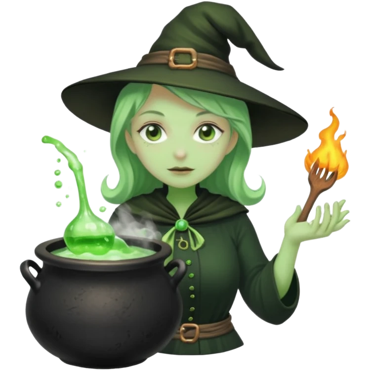 green witch cooking potion emoji