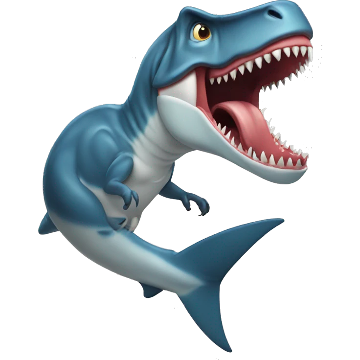 T-Rex eating a shark emoji