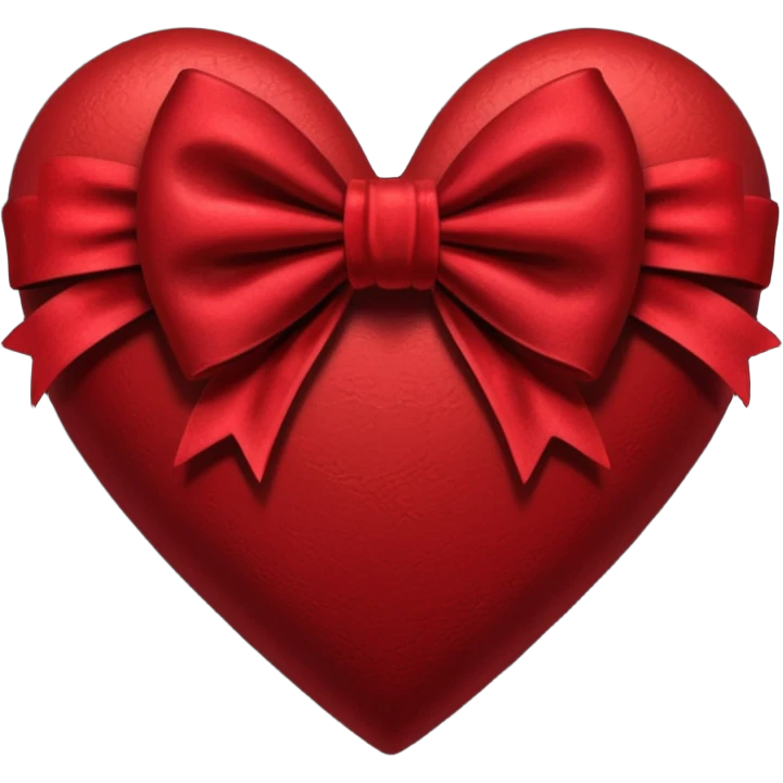 heart with a velvet bow, goth emoji