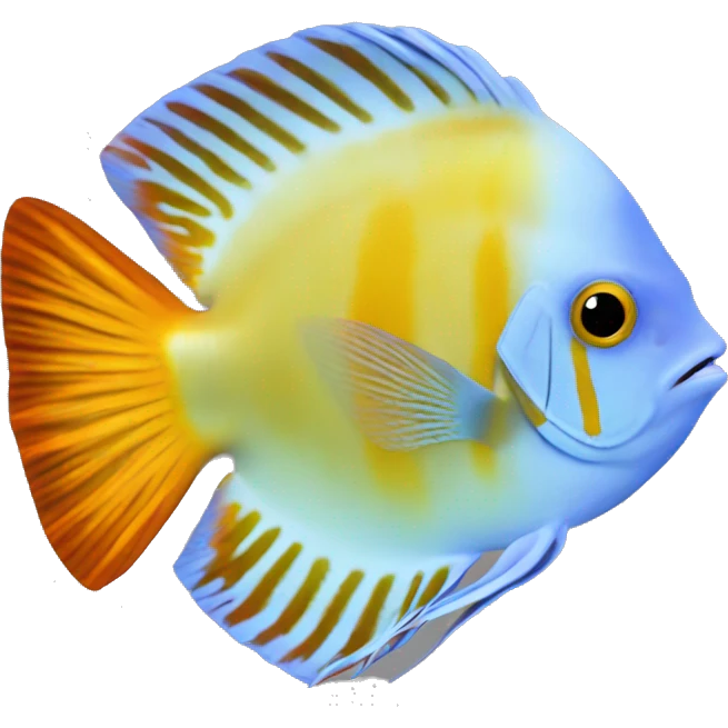 DISCUS SYMPHYSODON YELLOW and orange emoji