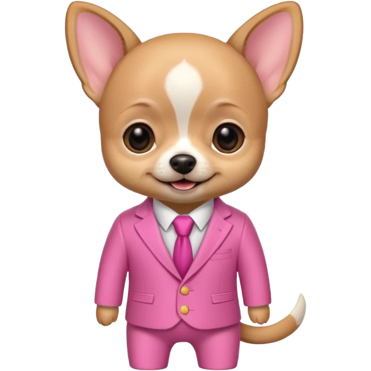 little chihuahua dog in a pink suit emoji