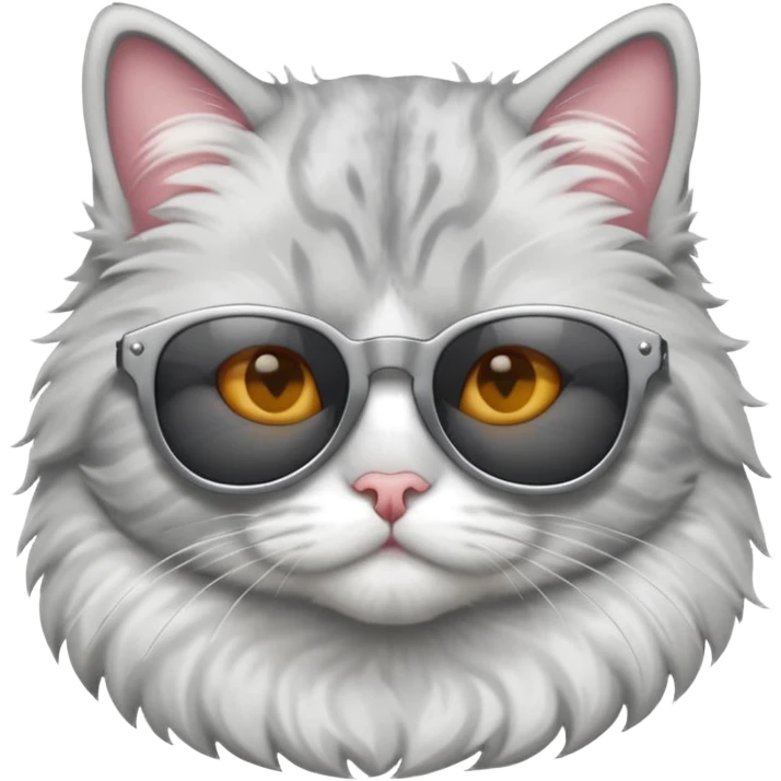 white grey cat with sunglasses emoji