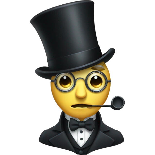 A man in a top hat and monocle being sick emoji