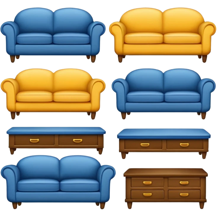 give real furniture emojes single single emoji