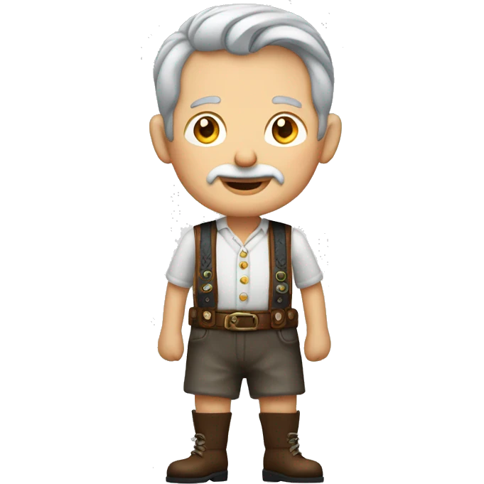 A grey haired man in lederhosen emoji