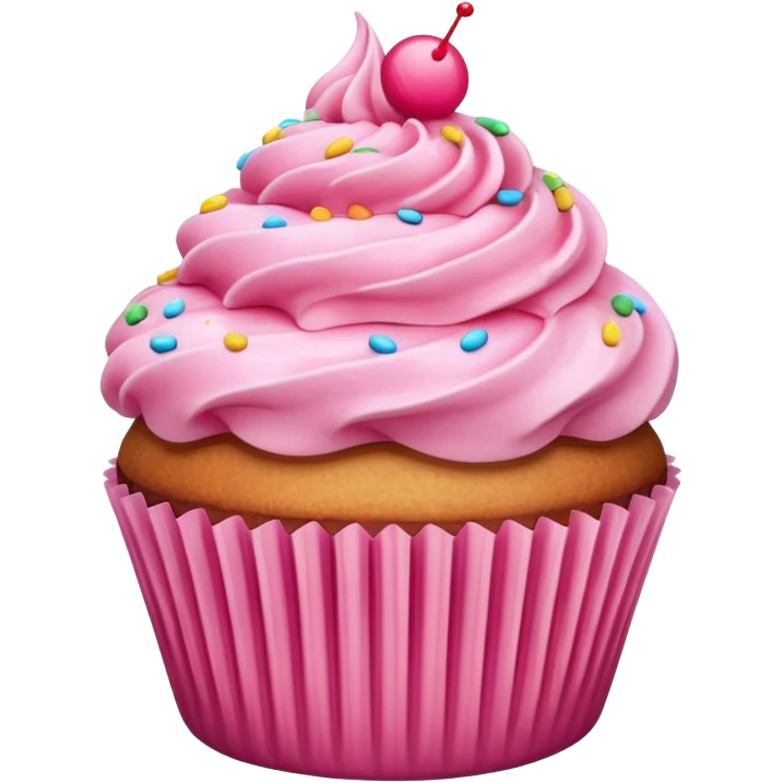 Cupcake with pink icing emoji