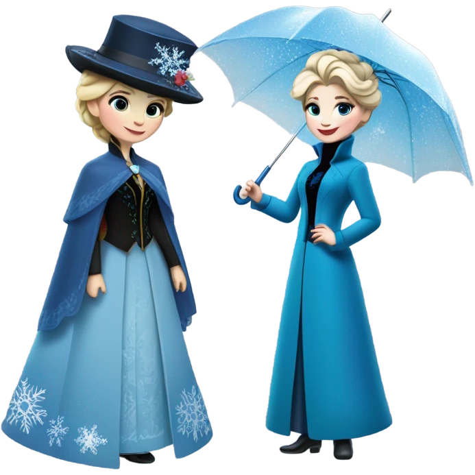Elsa next to Mary poppins emoji