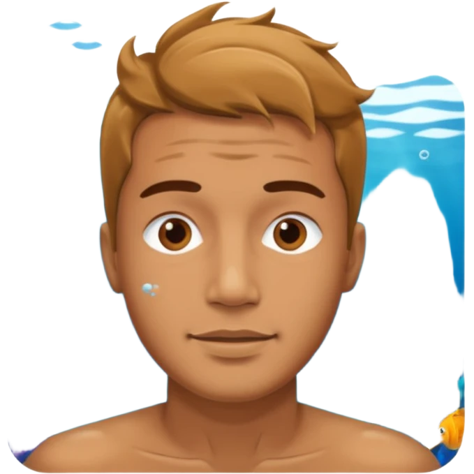 Underwater man swimming face emoji