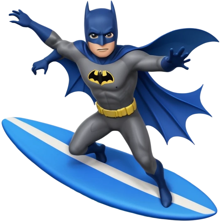 Batman surfing on a bat emoji