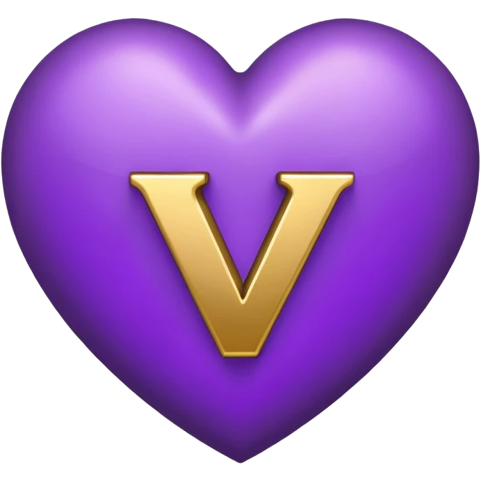 The gold Letter “V” inside a Purple Heart emoji