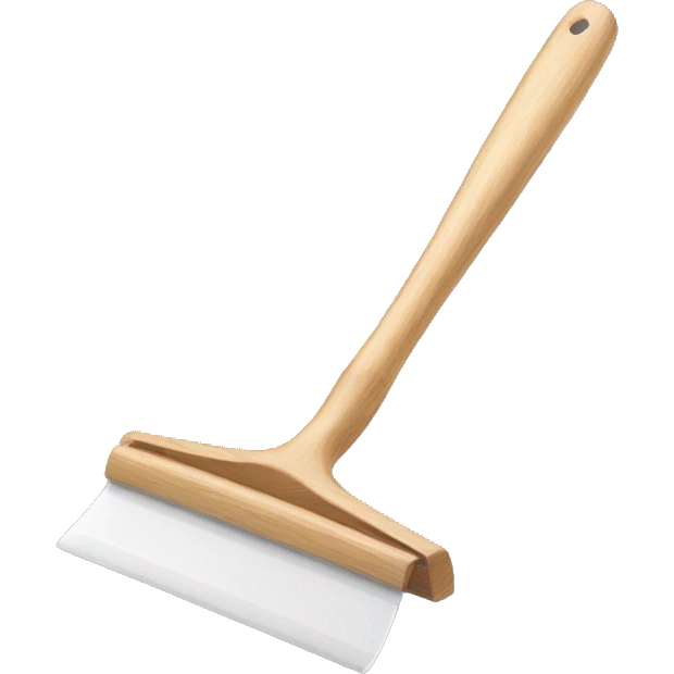 squeegee with long wooden handle emoji