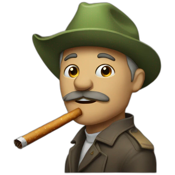 Martien qui fume un cigare emoji