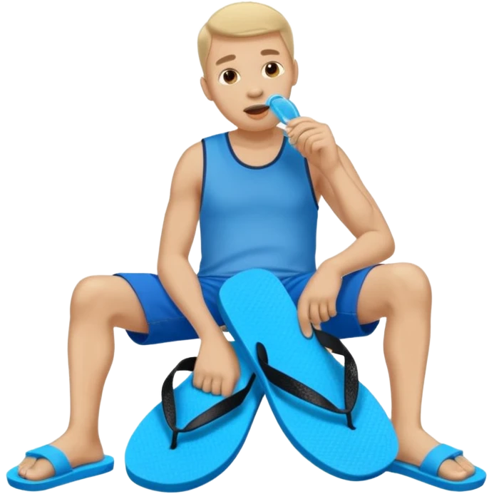 A man is licking a pair of flip-flops. emoji