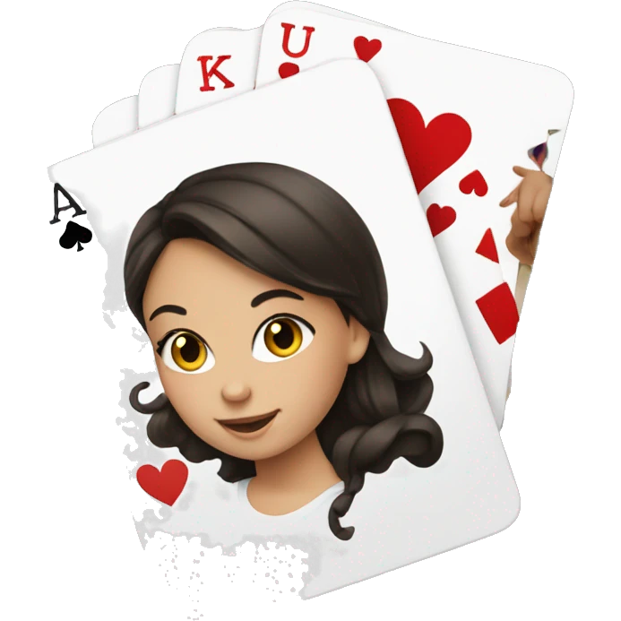 brunette girl playing cards  emoji