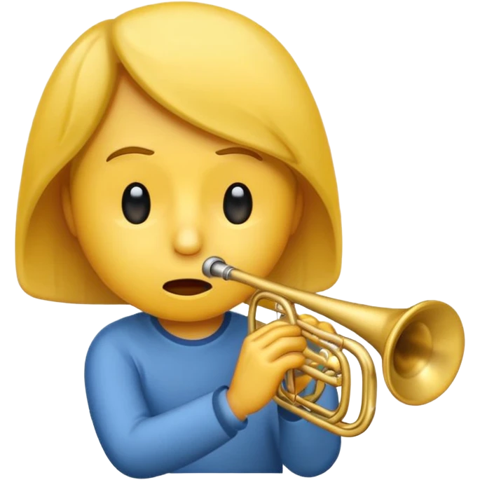 Emoji triste tocando el trombón emoji