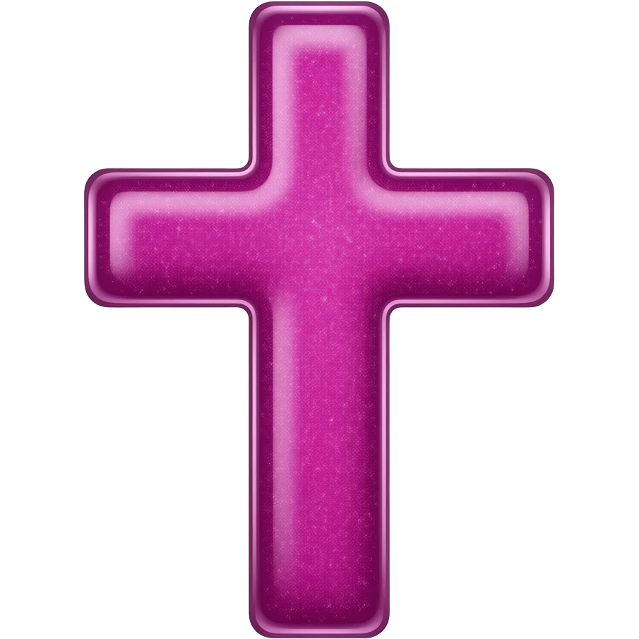 cruz sagrada magenta  vidro brilhante  glitter emoji