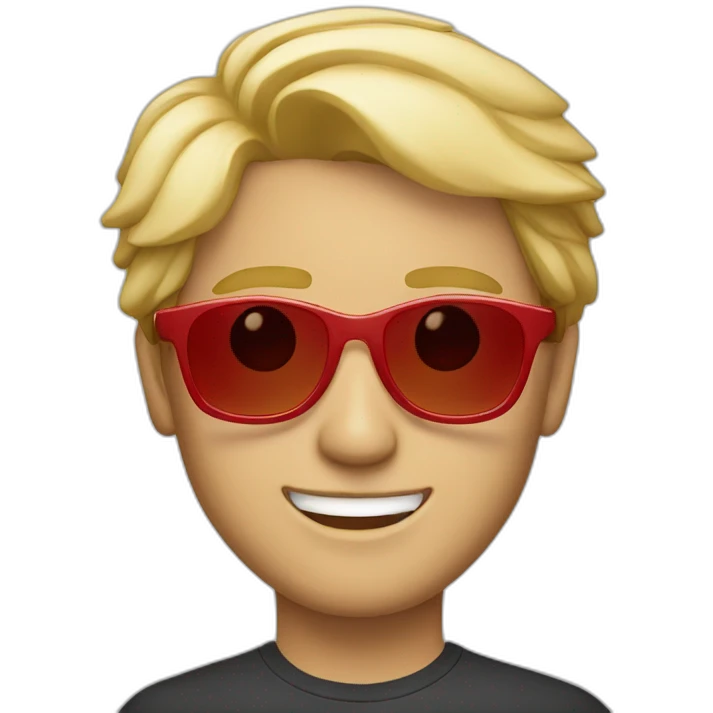 a blond man with red sunglasess emoji