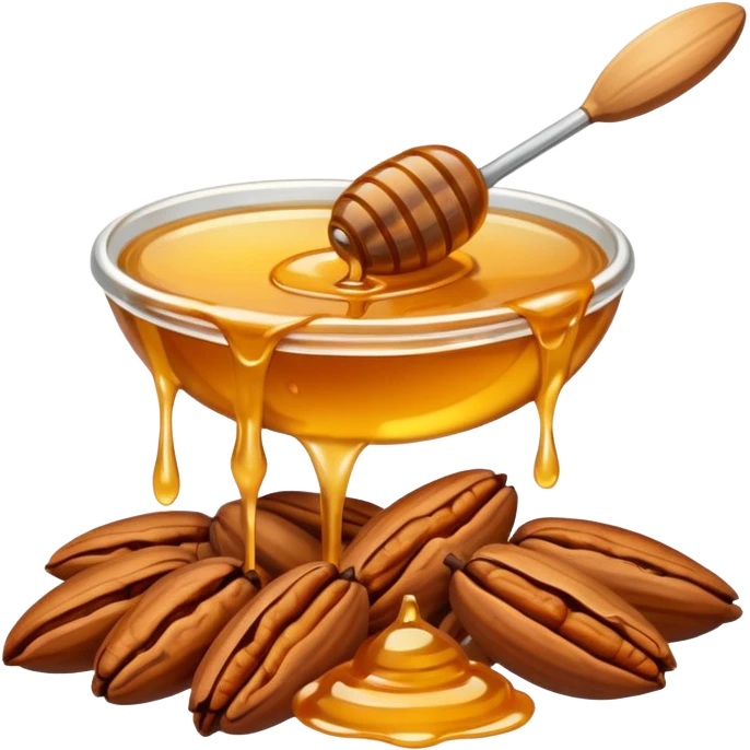 pecan nuts with honey dripping on them  emoji