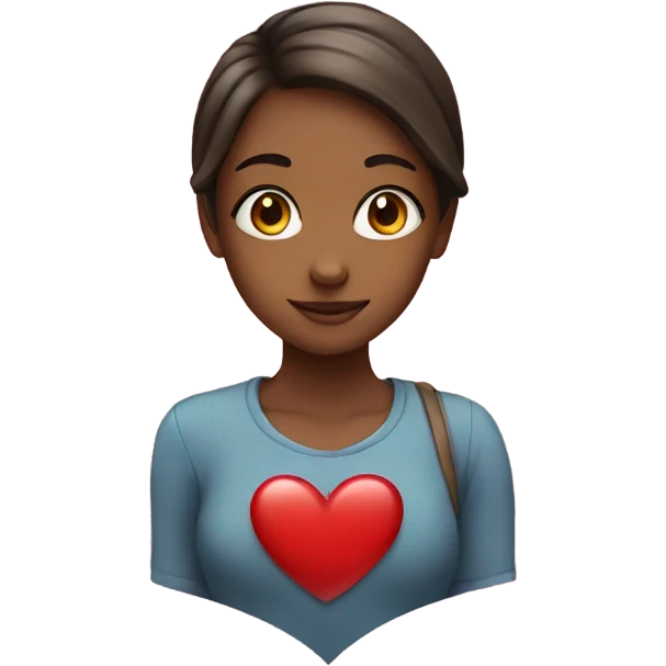 Girl on a heart emoji