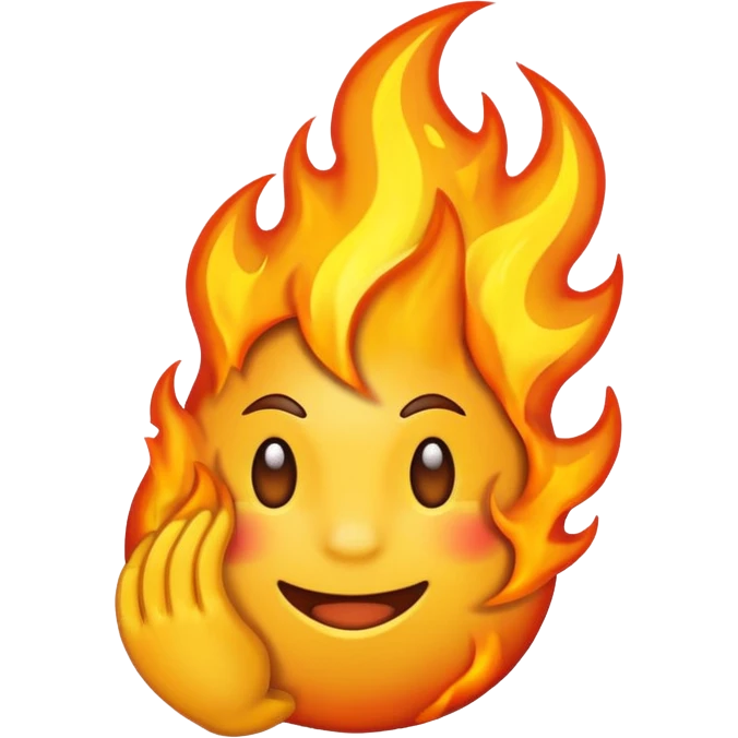 fire emoji with arm behind it behind it emoji