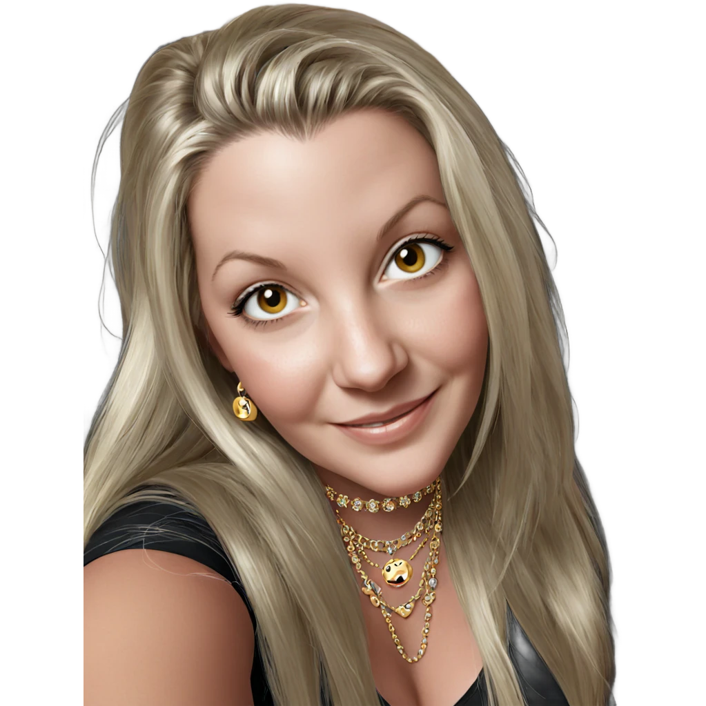 smiling blonde girl with jewelry emoji
