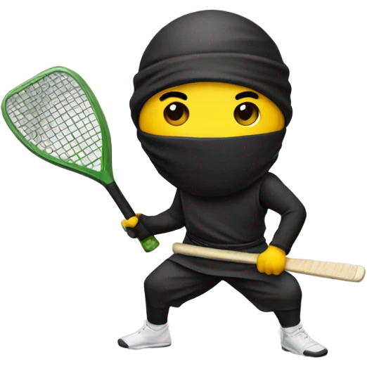 Ninja with pickleball paddle emoji