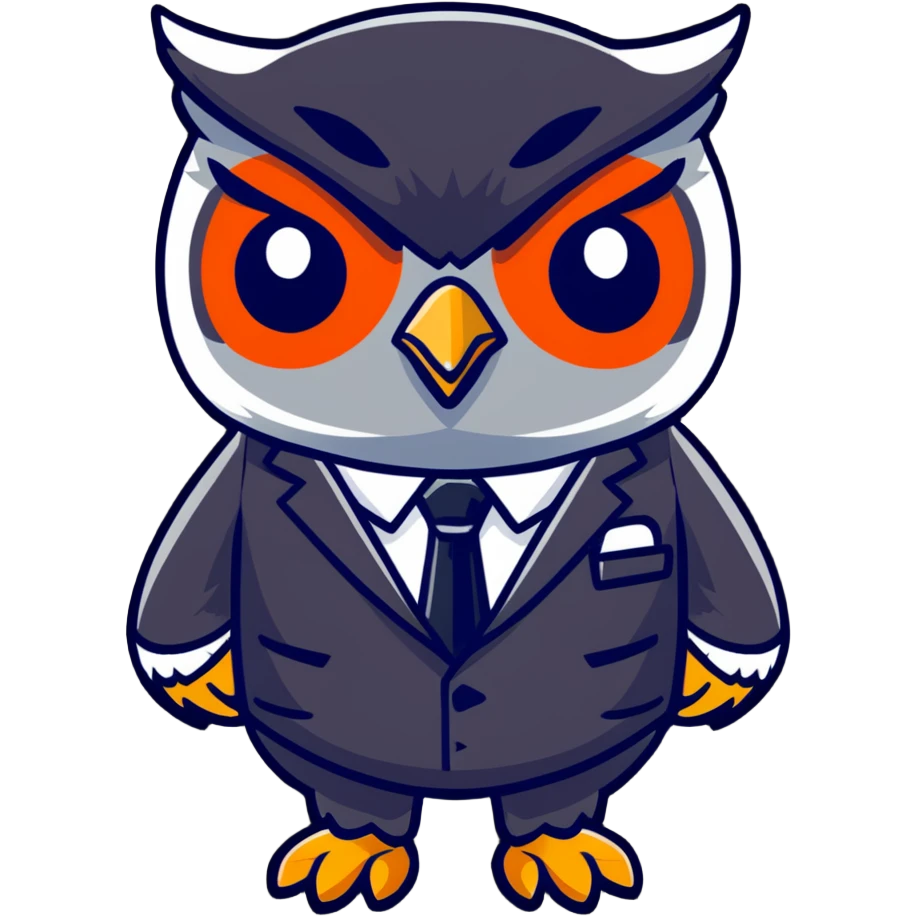 owl wearing a business suit emoji