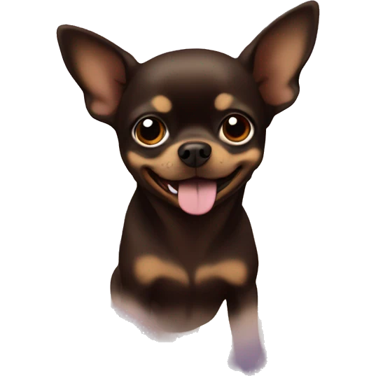 Dark brown chihuaha in heaven  emoji