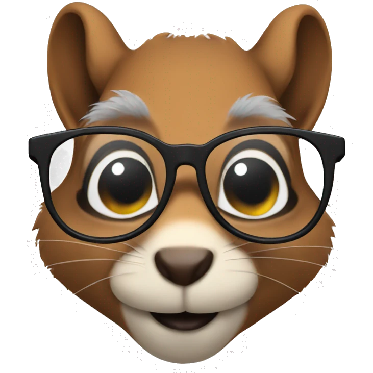 Squirrel with glasses emoji