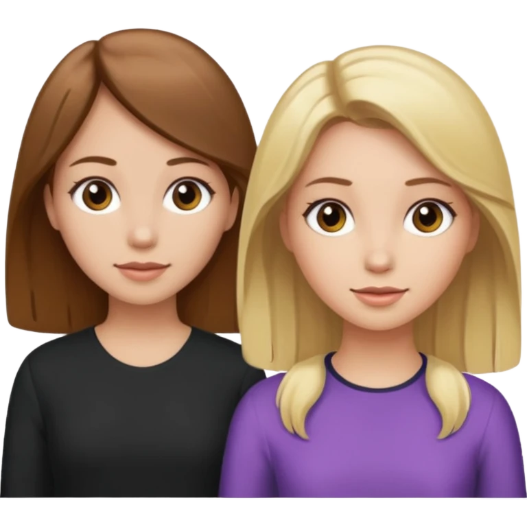 Maman cheveux marrons et fille cheveux blond emoji