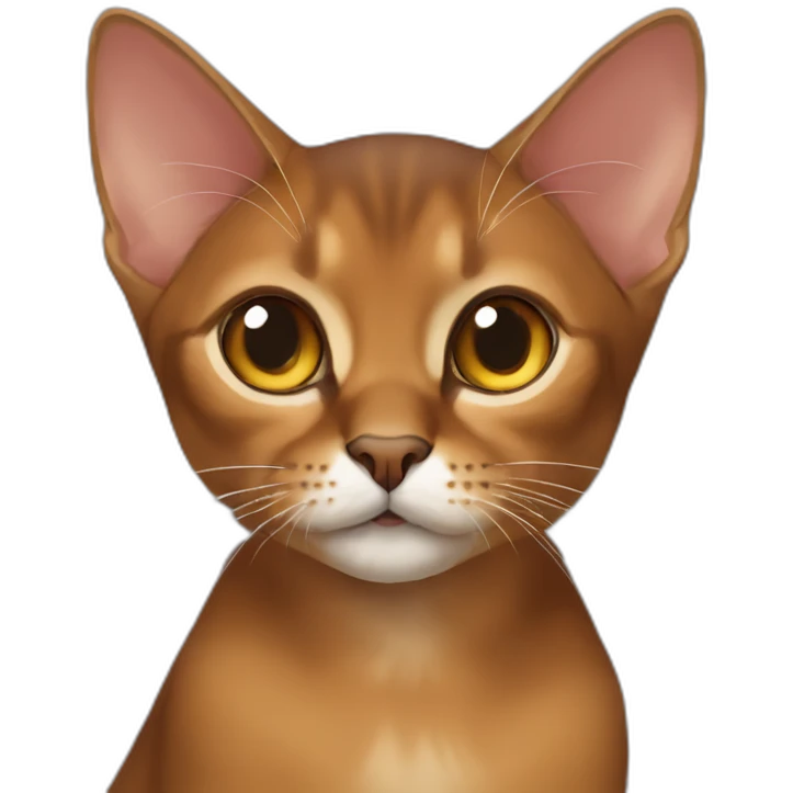 Abyssinian cat play a small fur ball emoji