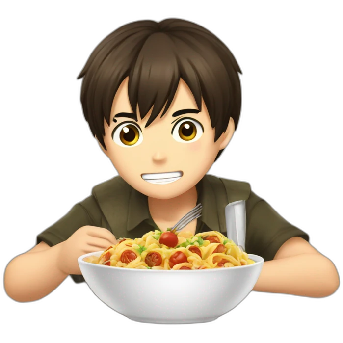 Eren jeager eating food emoji