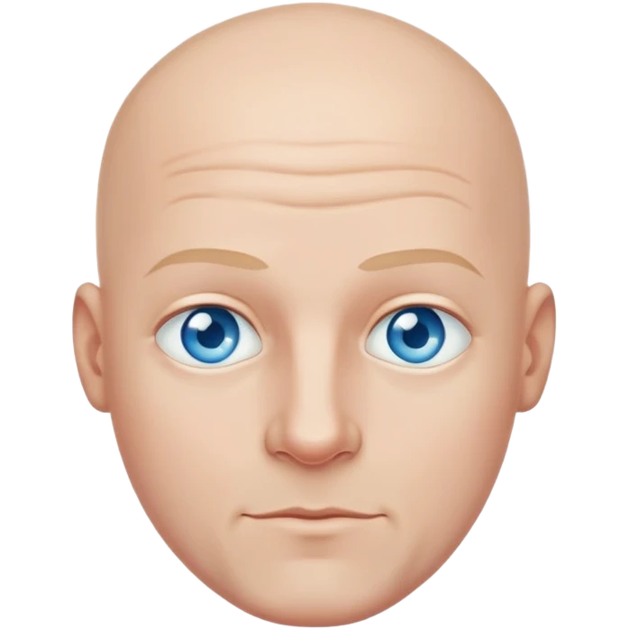bald man, blue eyes, kind face emoji