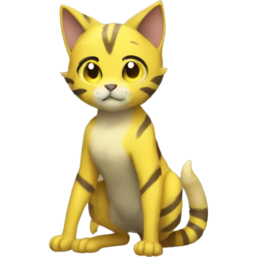 Yellow lombax-Zeraora-cat full body emoji