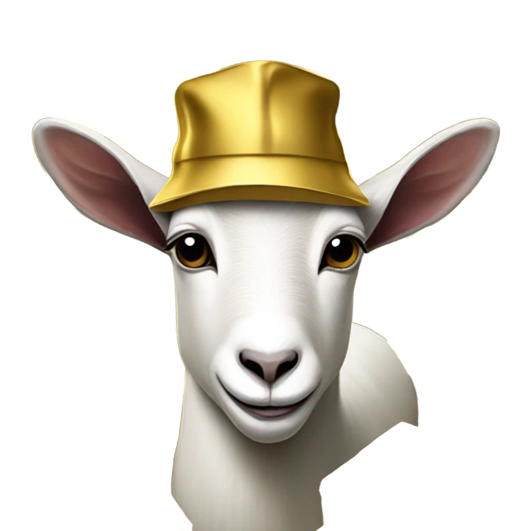A Goat with gold chains and money and a cap  emoji